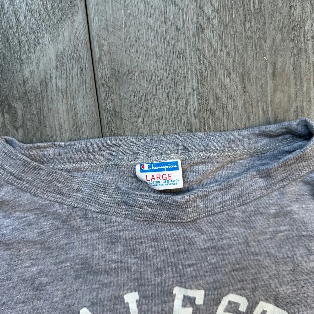 1970s Vintage Champion Macalester College Gray T-Shirt Men's Large cropped - Picture 3 of 6